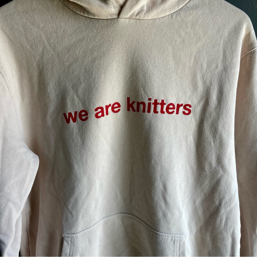 We Are Knitters Women Light Pink Hoodie Sweatshirt Size Large - Picture 4 of 5